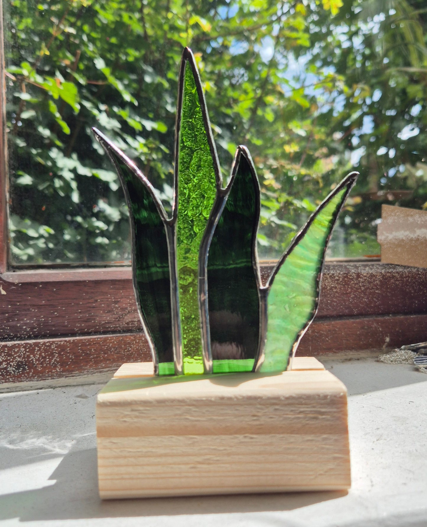 Snakeplant Green Standing Suncatcher