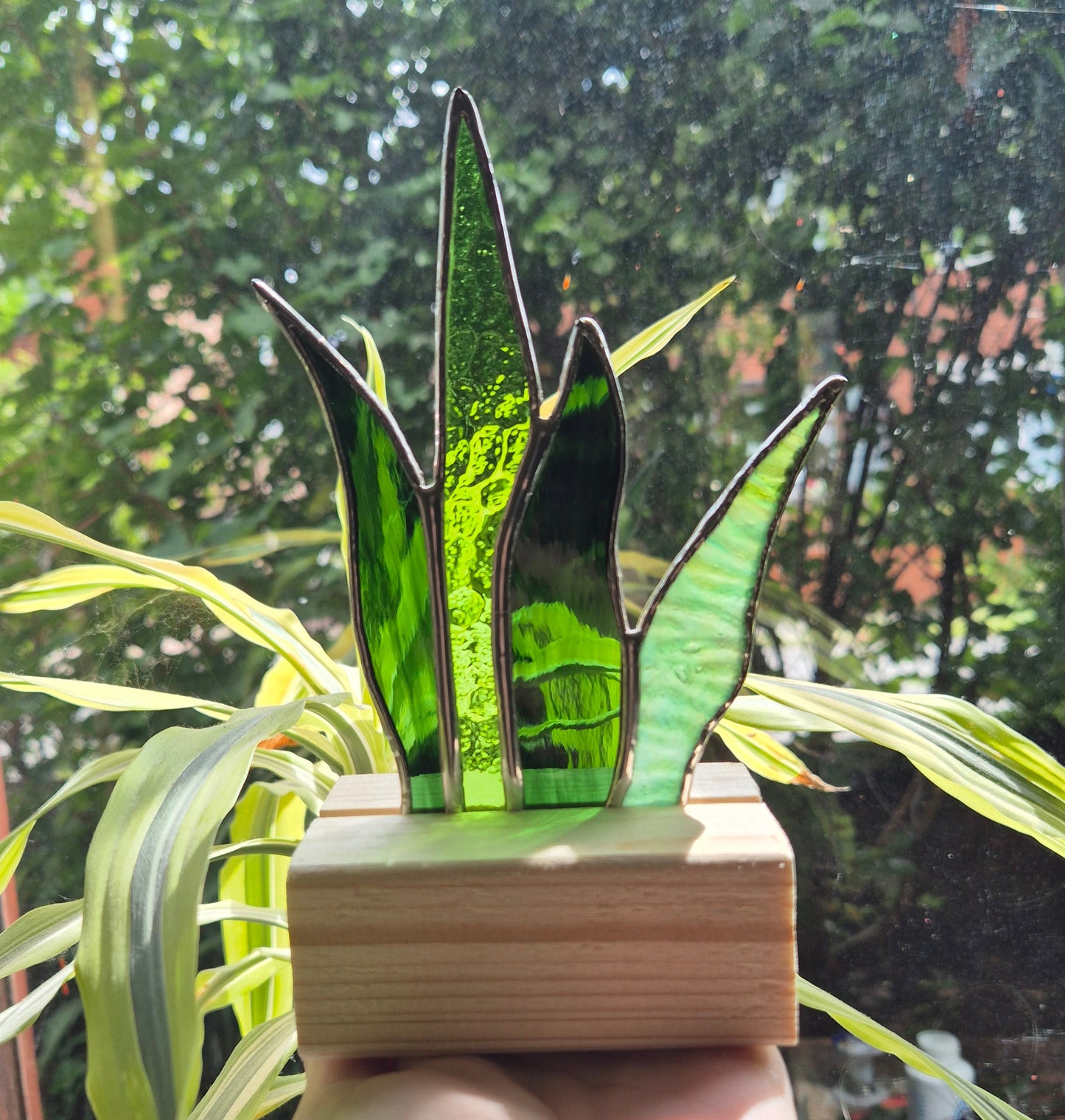 Snakeplant Green Standing Suncatcher