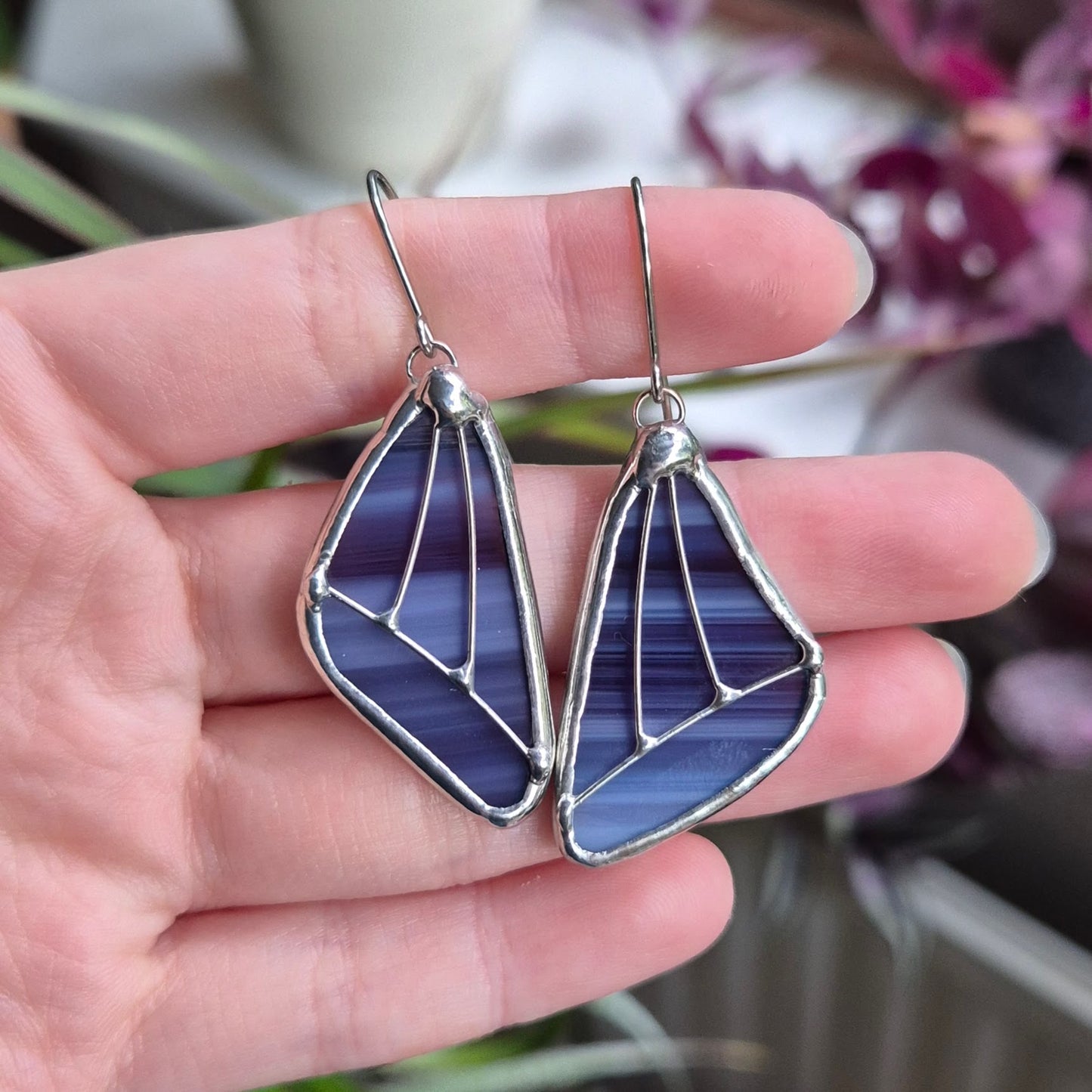 Butterfly Wing Earrings Purple
