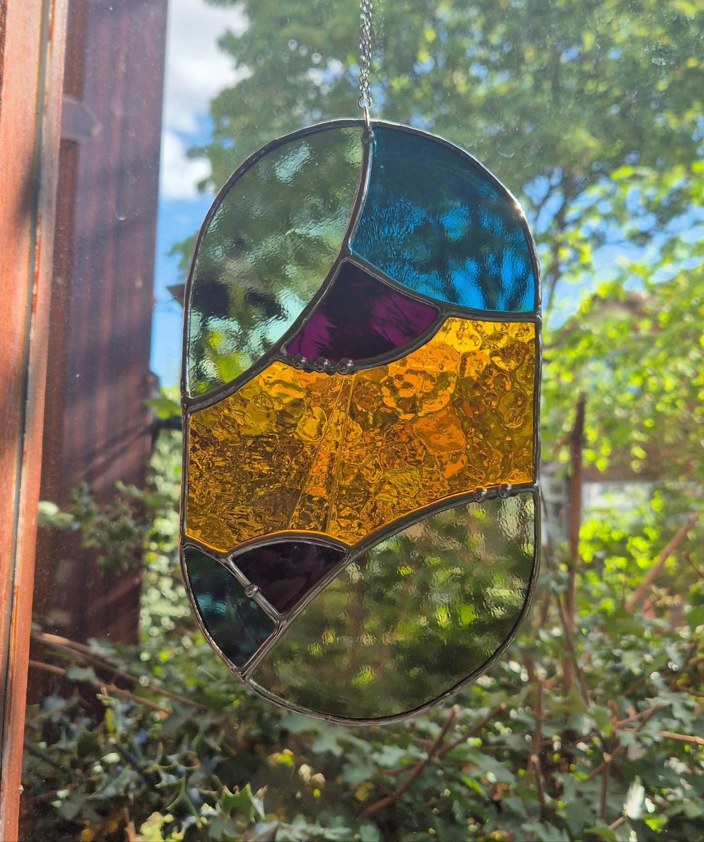 Abstract Oval Hanging Panel 2