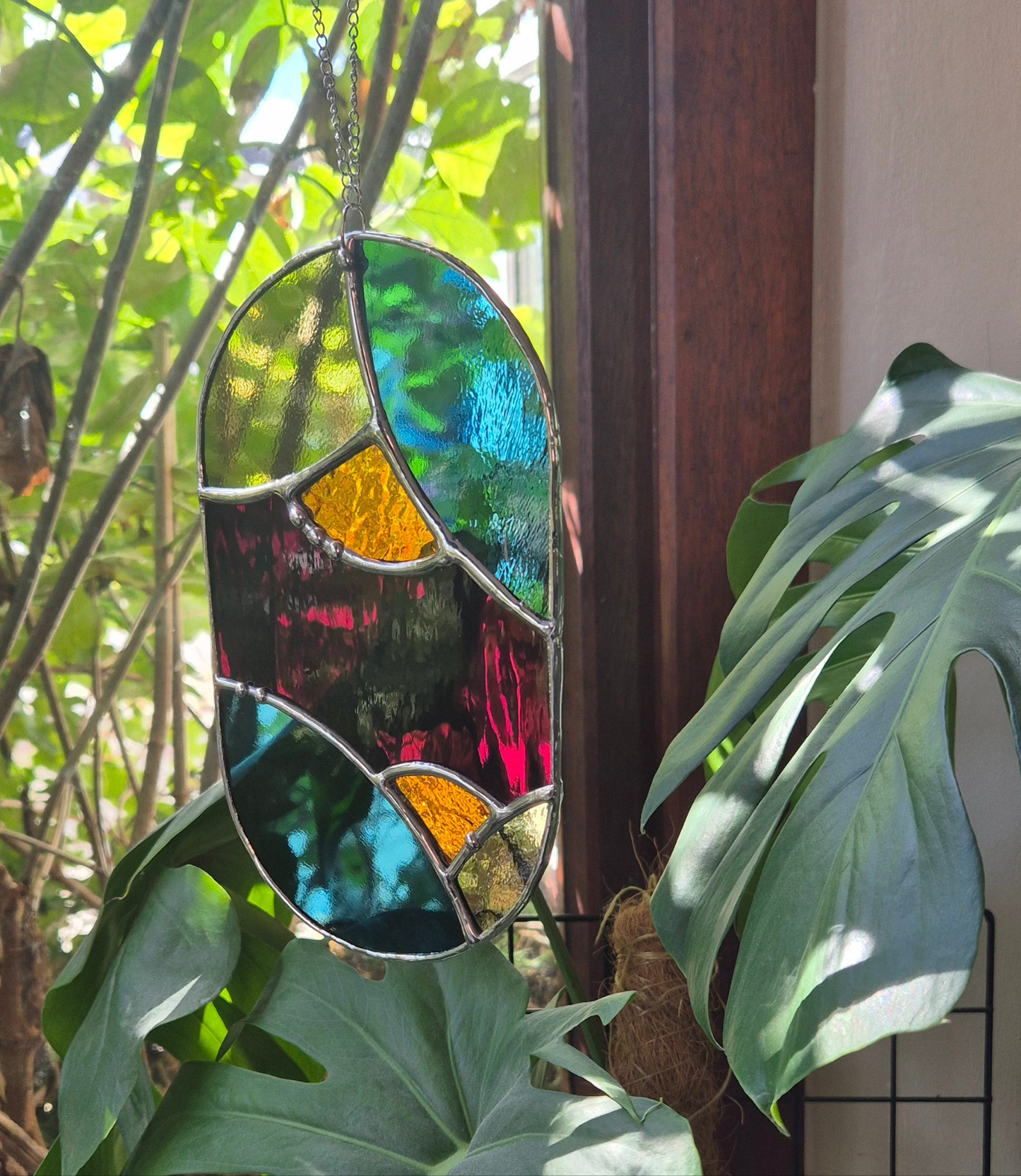 Abstract Oval Hanging Panel 1