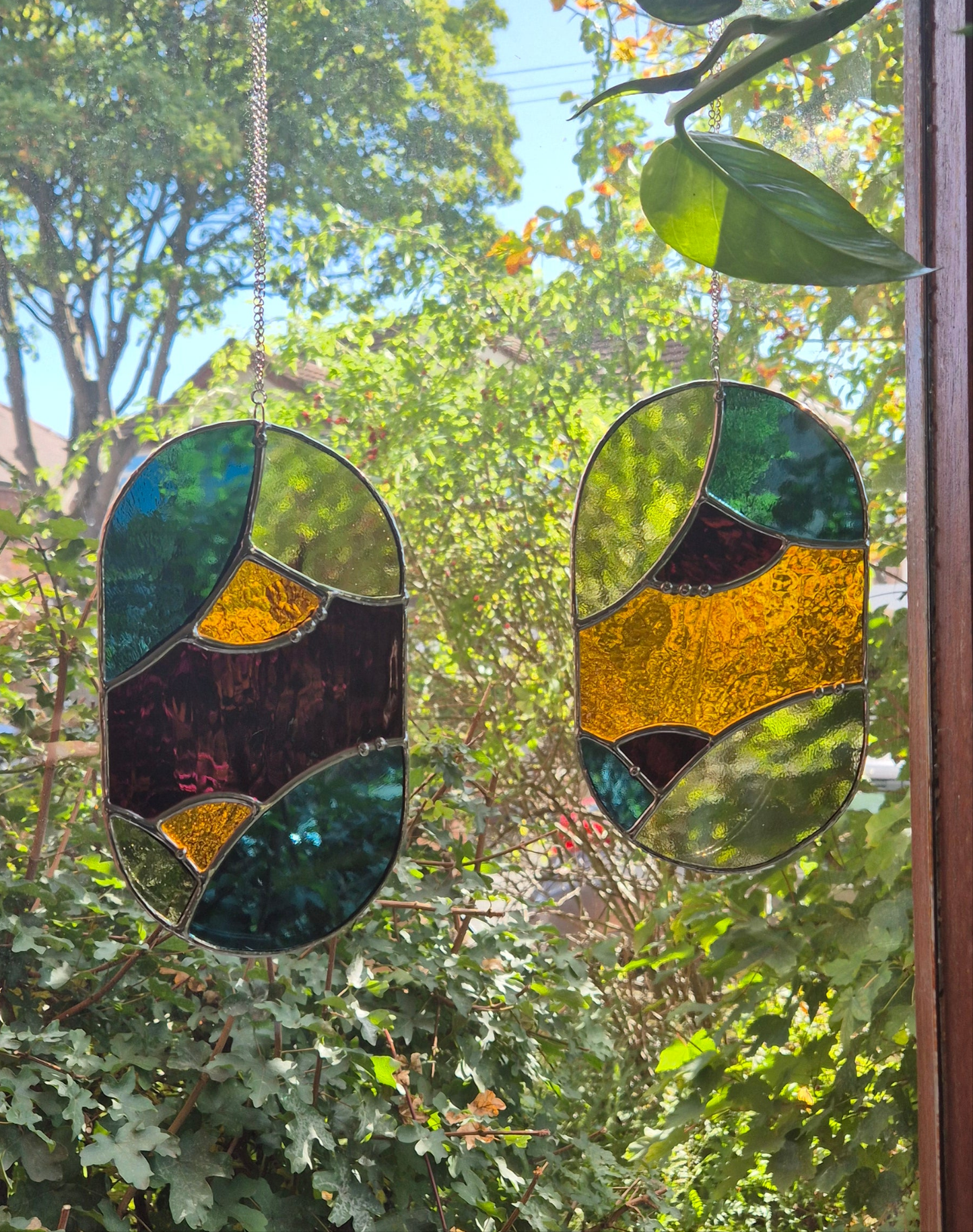 Abstract Oval Hanging Panel 1