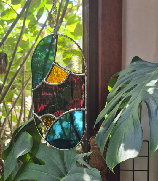 Abstract Oval Hanging Panel 1