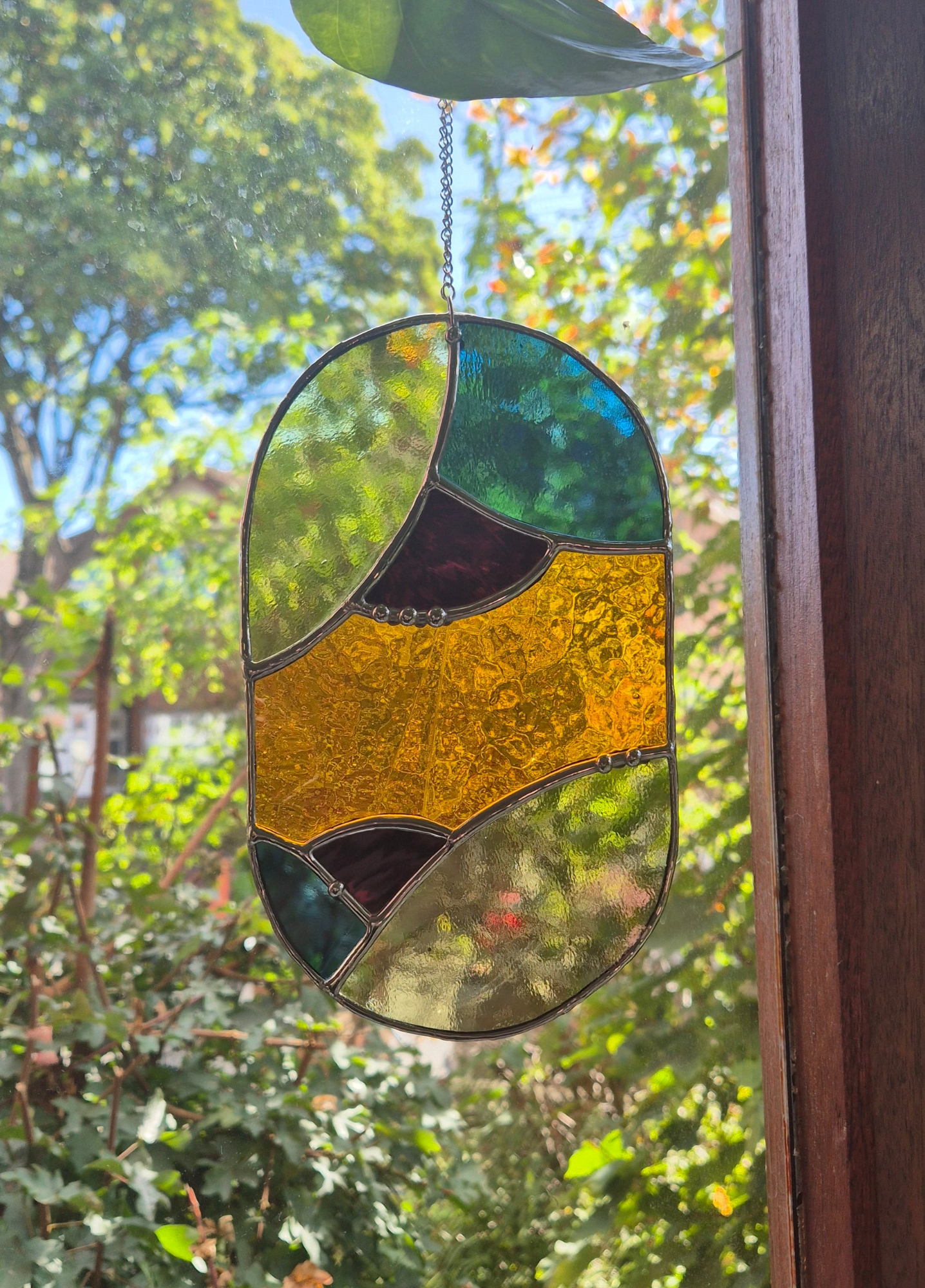 Abstract Oval Hanging Panel 2