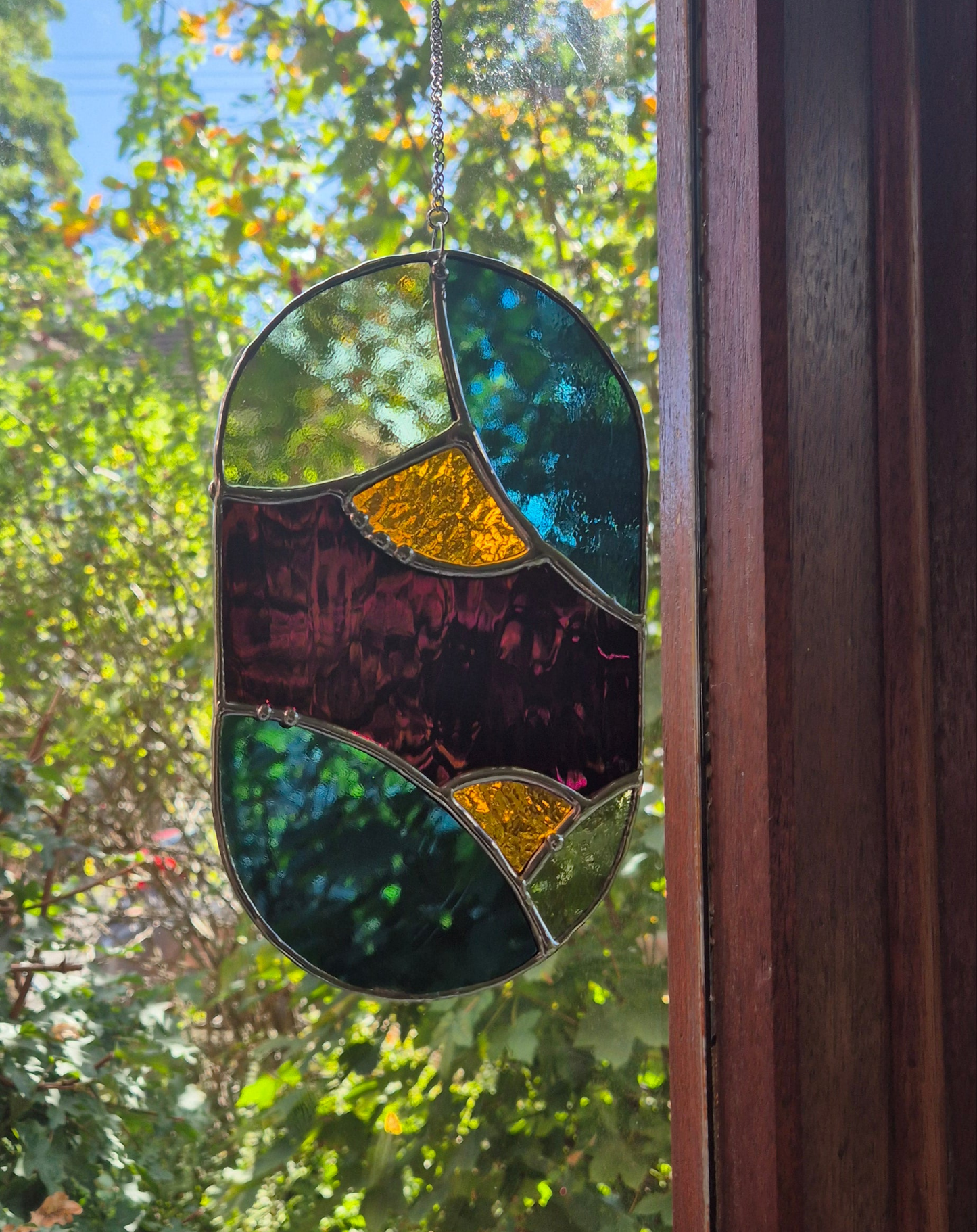 Abstract Oval Hanging Panel 1