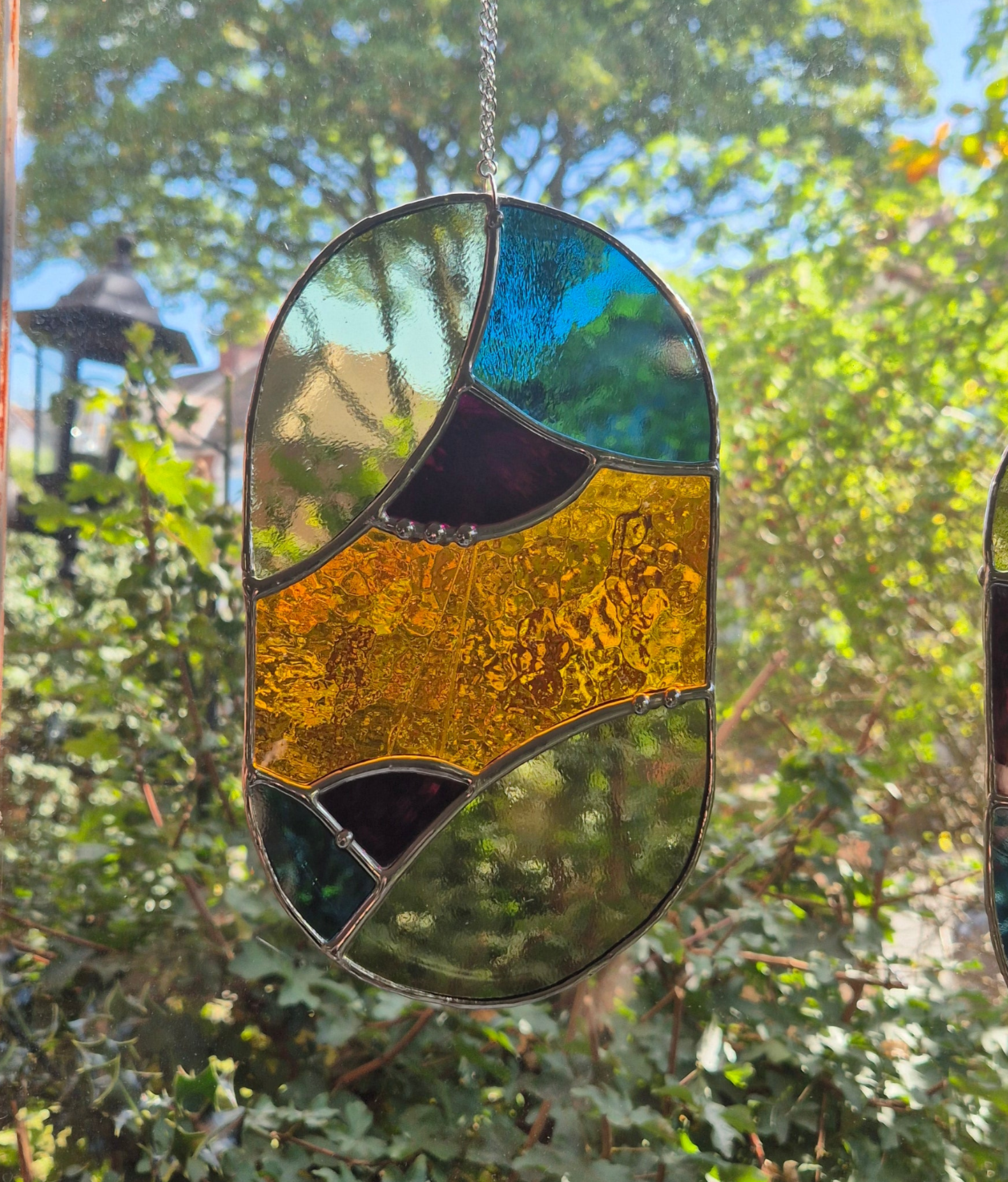 Abstract Oval Hanging Panel 2
