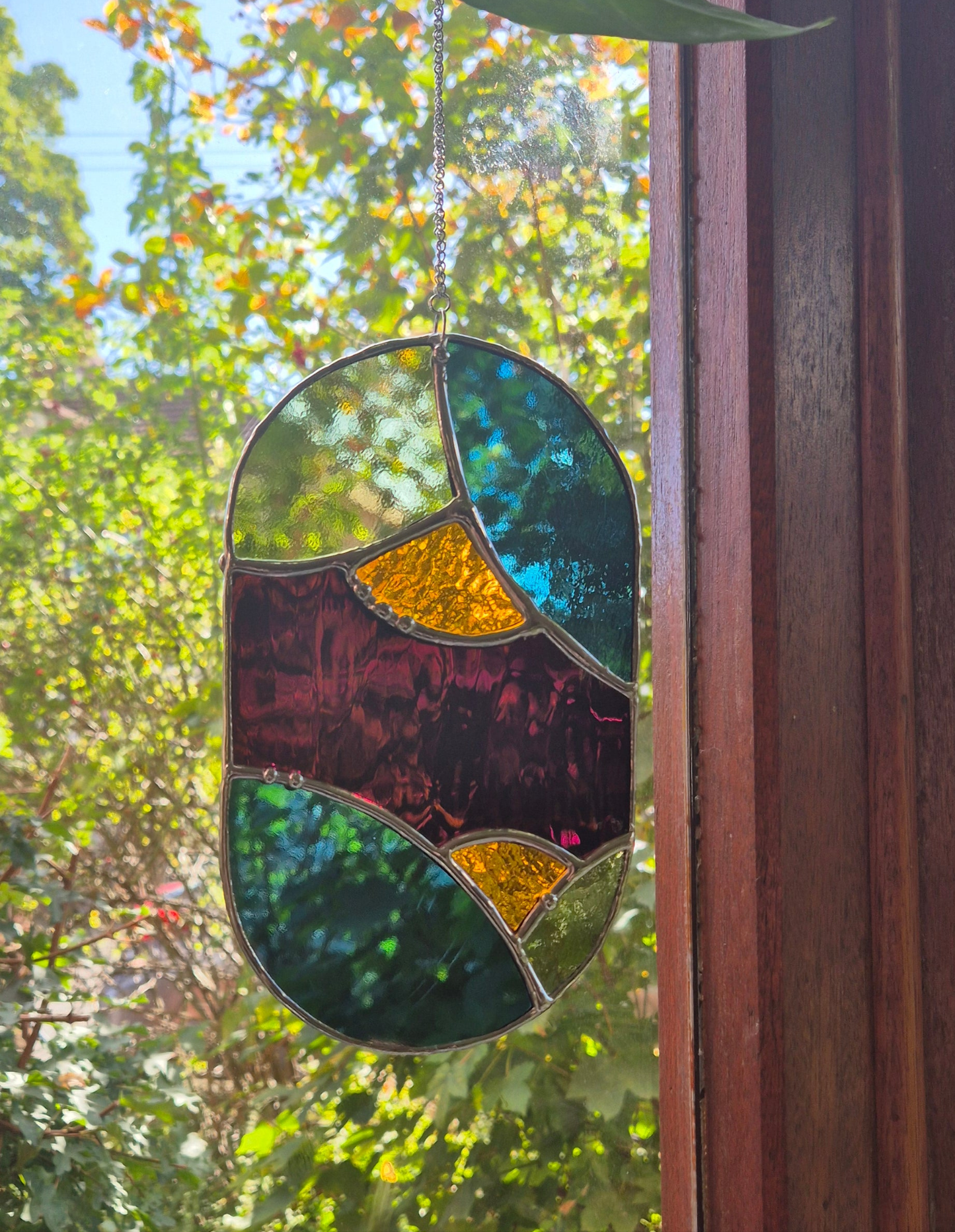 Abstract Oval Hanging Panel 1