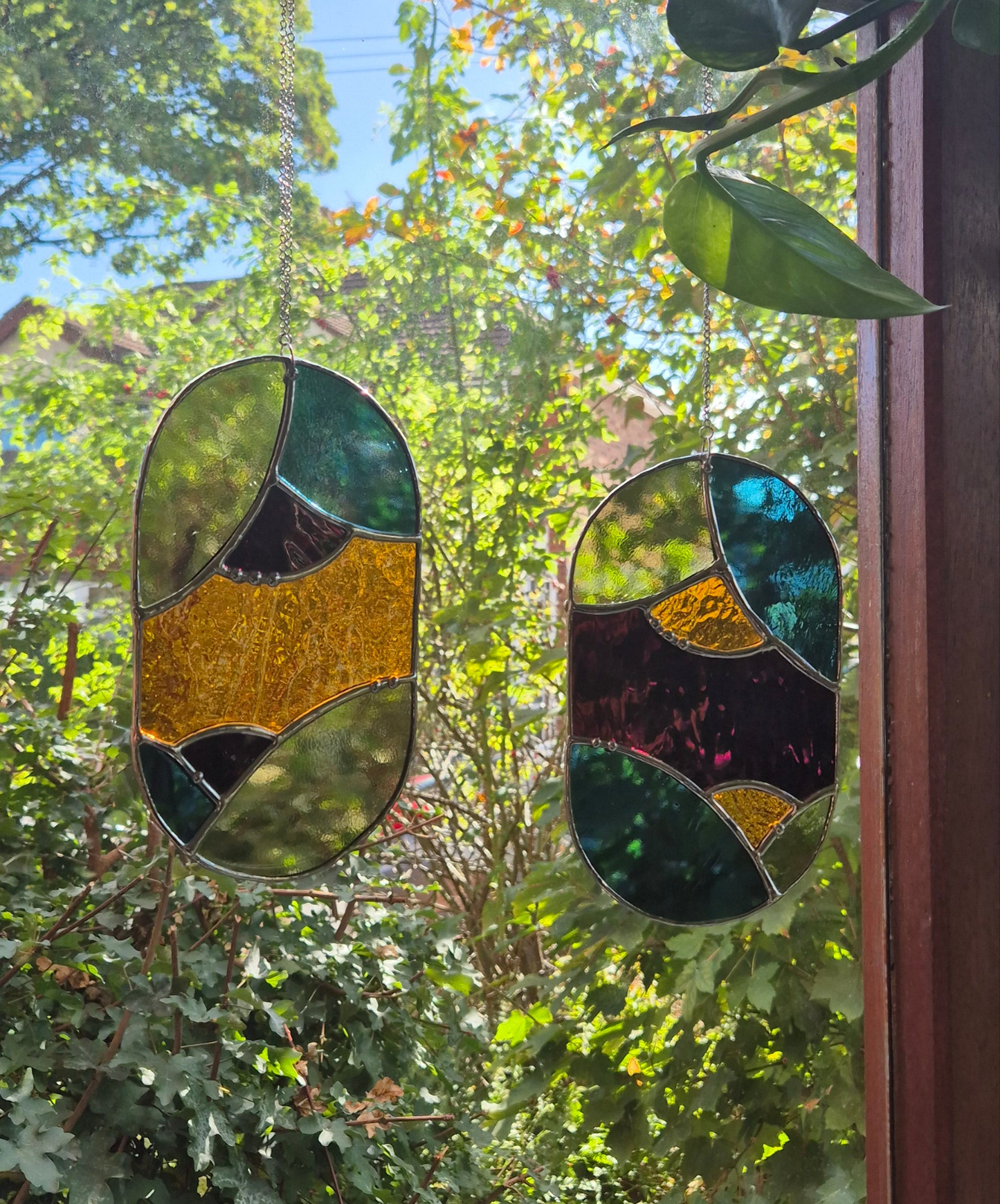 Abstract Oval Hanging Panel 1