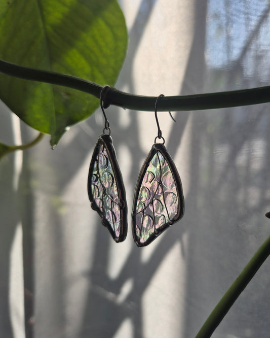 Clear Iridescent Butterfly Wing Earrings