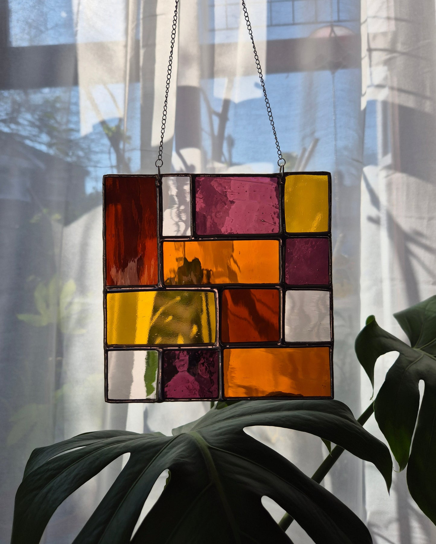 Amber & Purple Abstract Square
