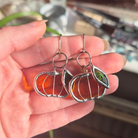 Pumpkin Leaf Earrings