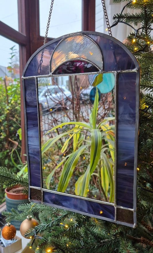 Purple Crescent Moon Mirror
