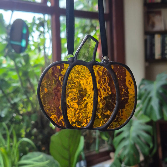 Pumpkin Suncatcher Small - Black Patina