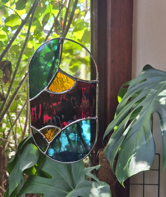 Abstract Oval Hanging Panel 1