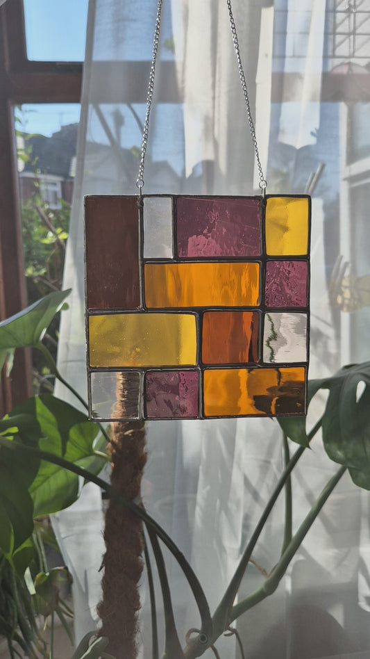 Amber & Purple Abstract Square