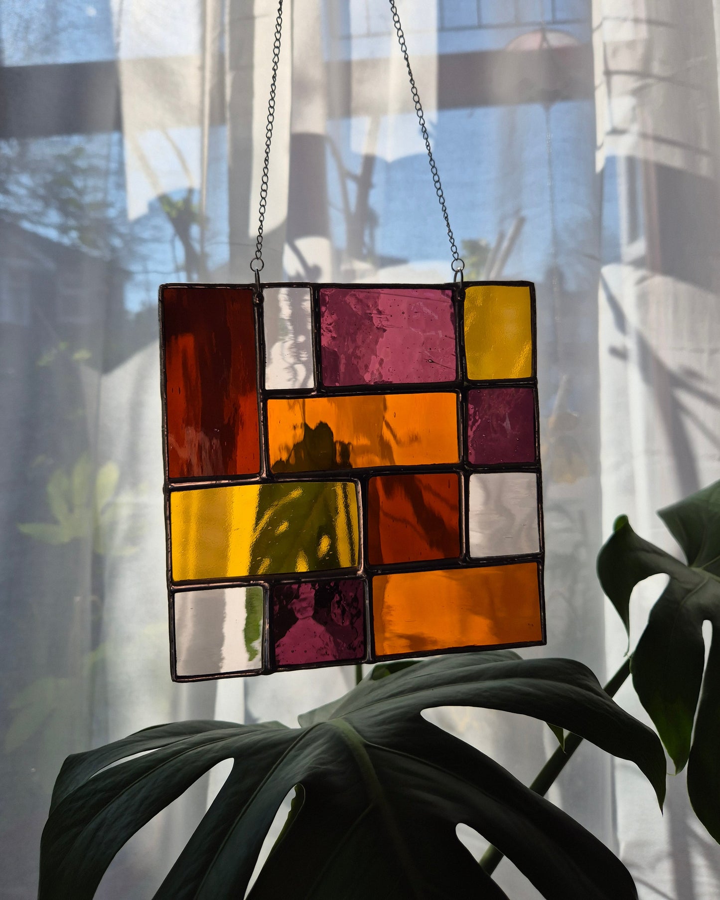 Amber & Purple Abstract Square