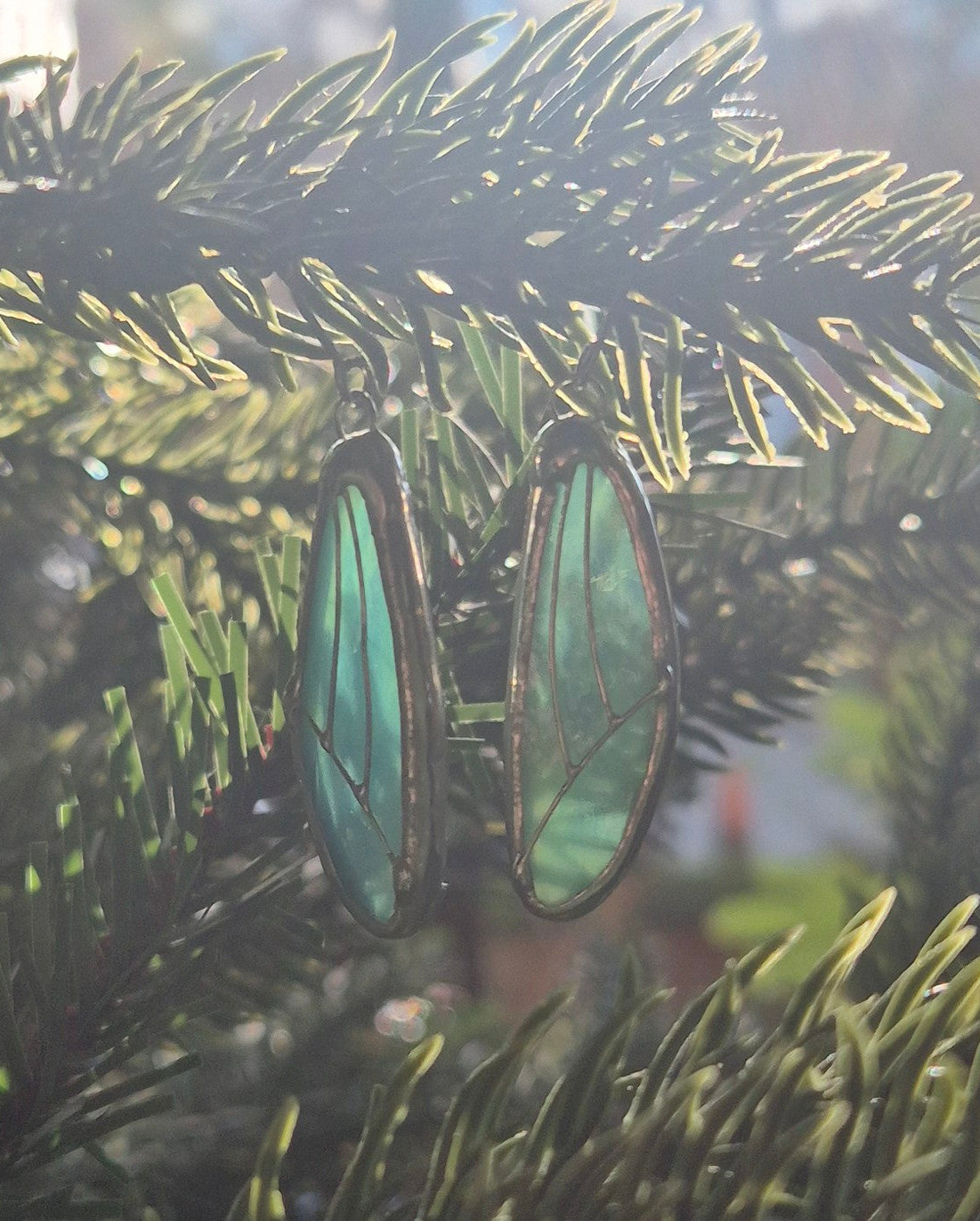 Blue Wispy Wing Earrings