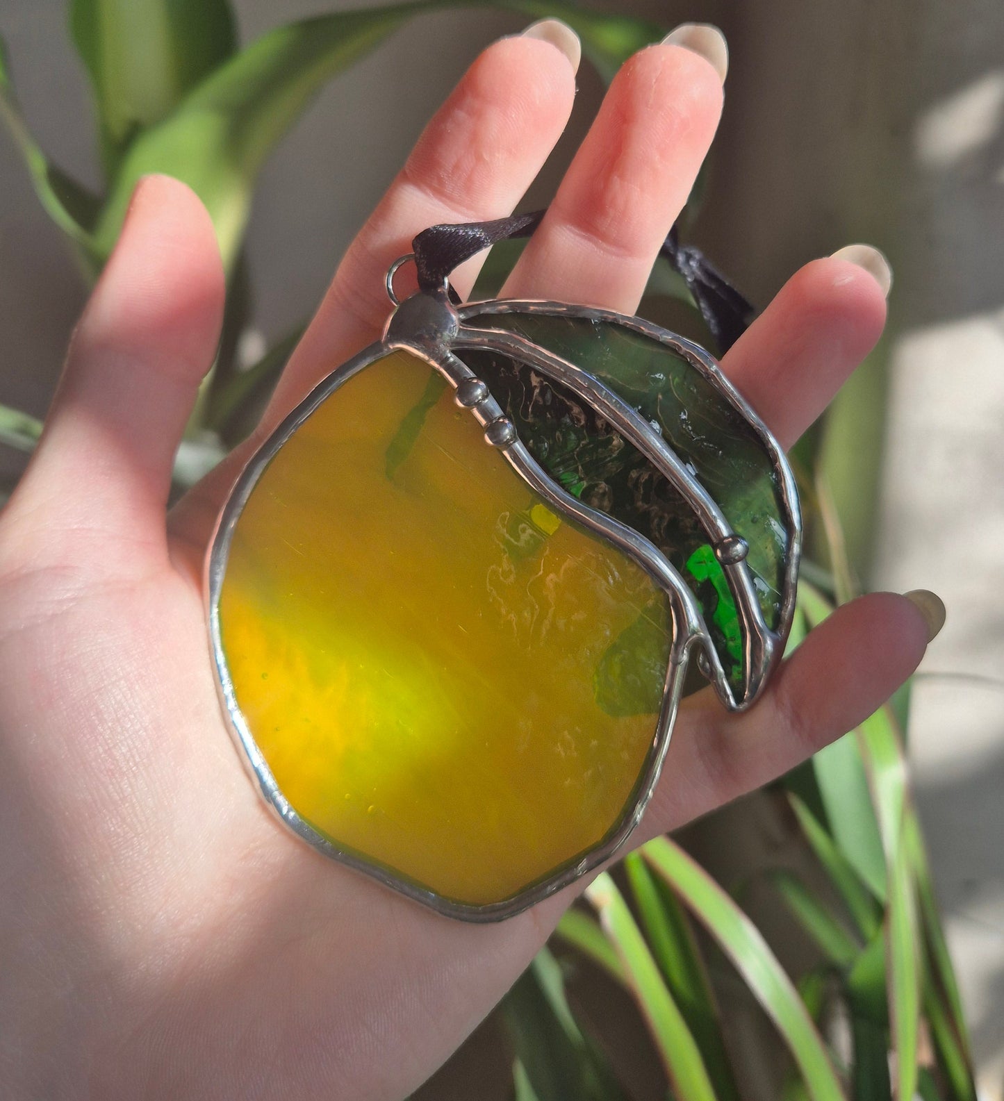 Lemon Stained Glass Hanging - Small