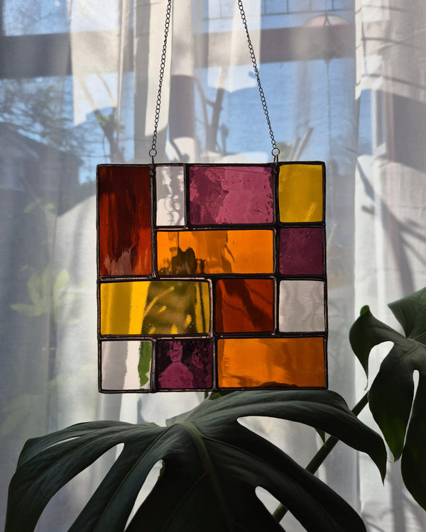 Amber & Purple Abstract Square