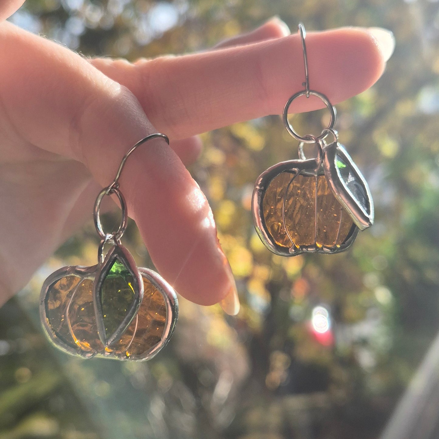 Pumpkin Leaf Earrings
