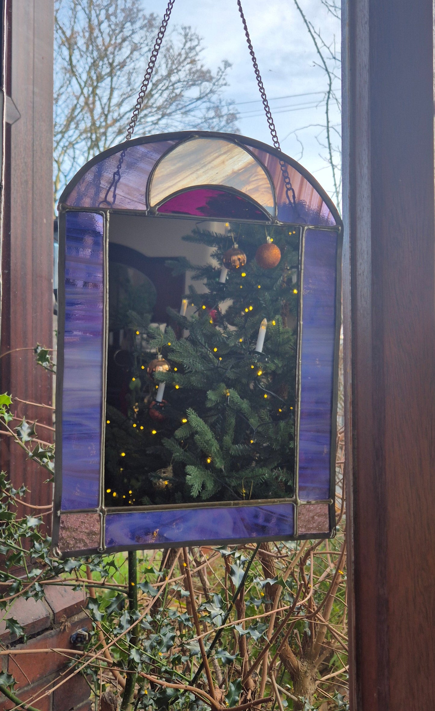 Purple Crescent Moon Mirror