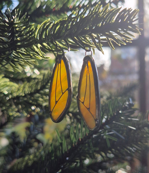 Amber Wispy Wing Earrings