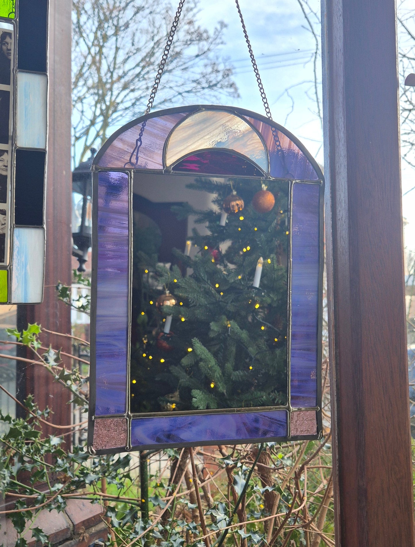 Purple Crescent Moon Mirror