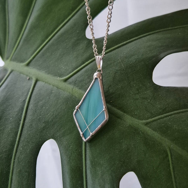Blue Diamond Shape Necklace