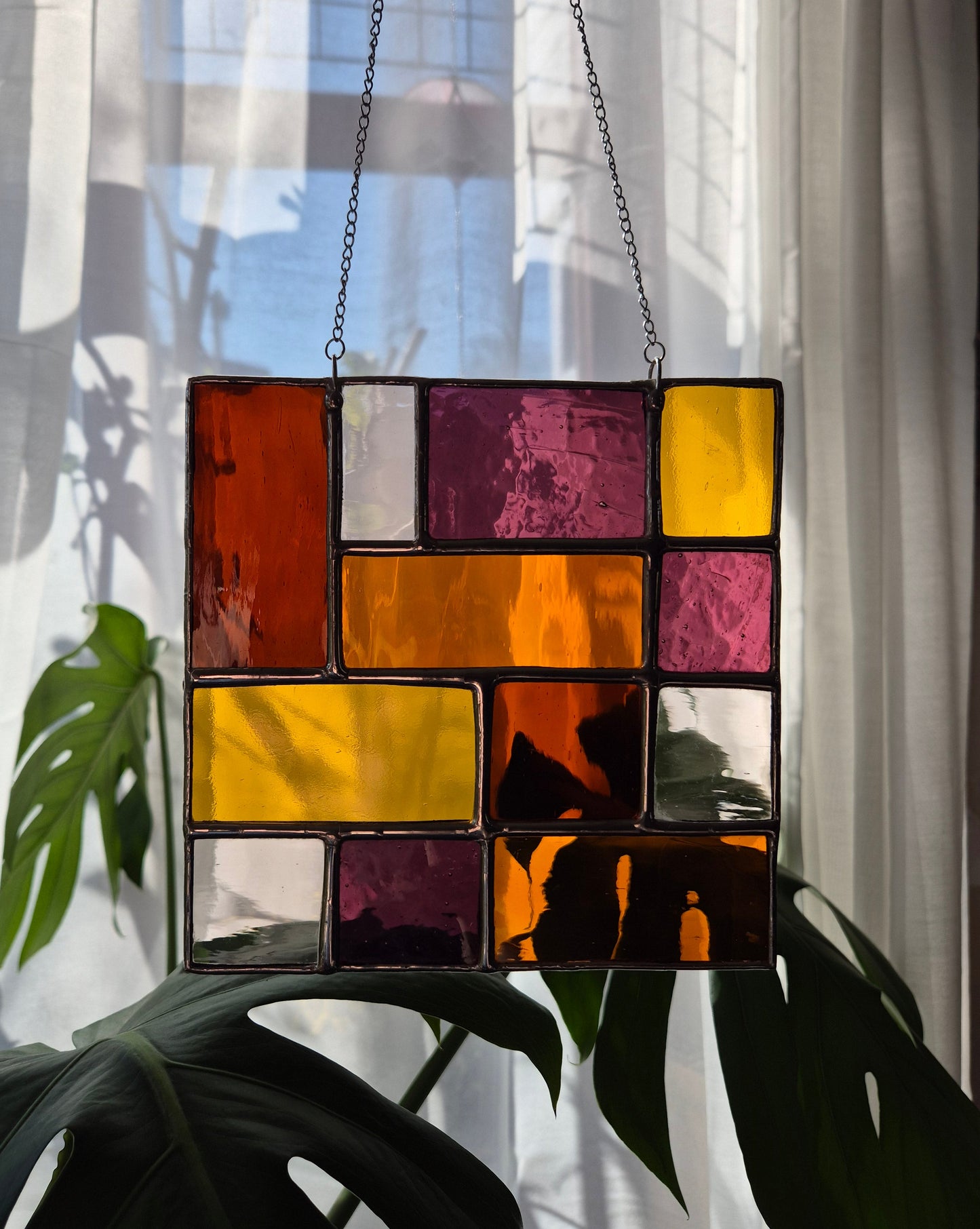 Amber & Purple Abstract Square