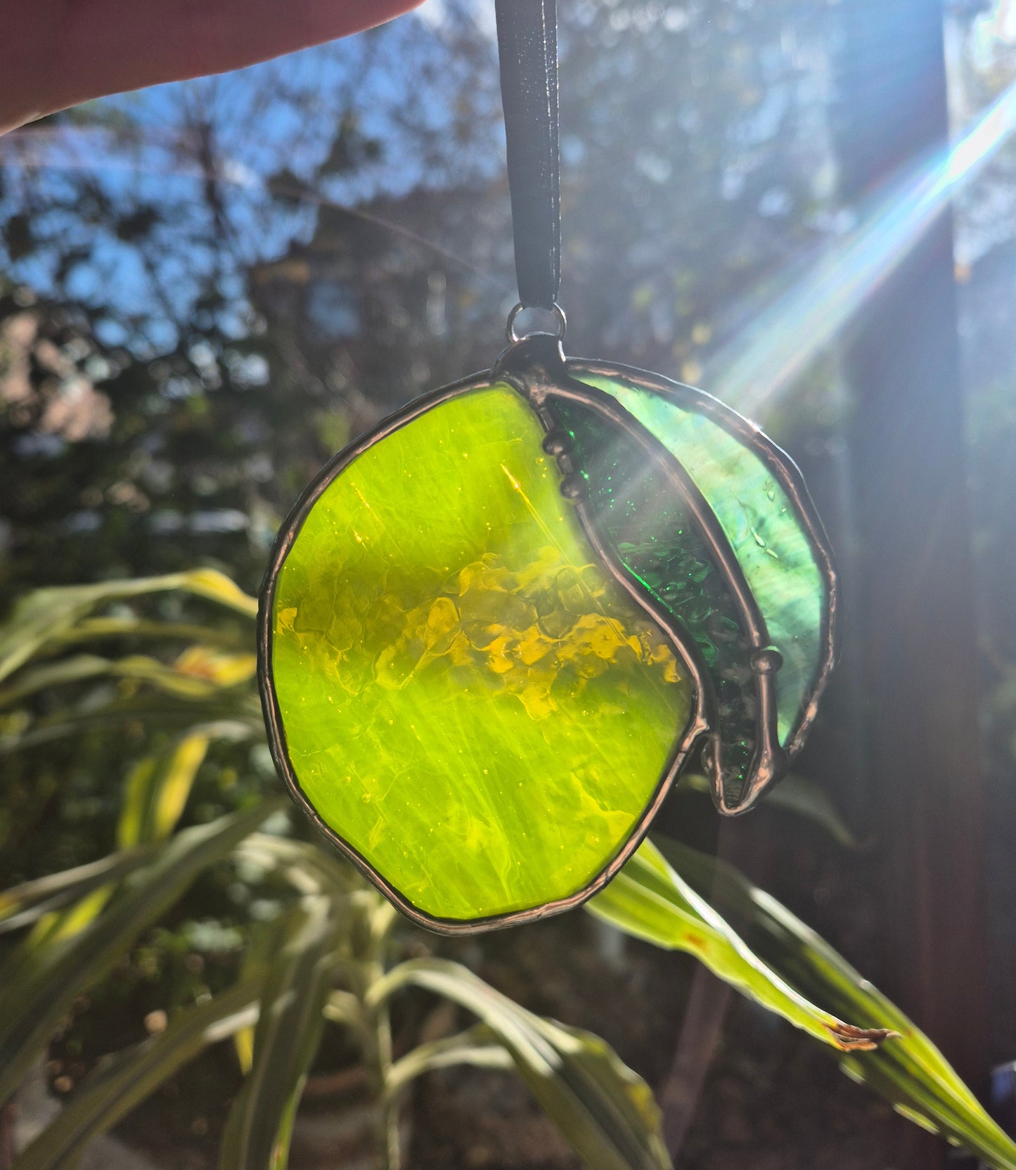 Lemon Stained Glass Hanging - Small