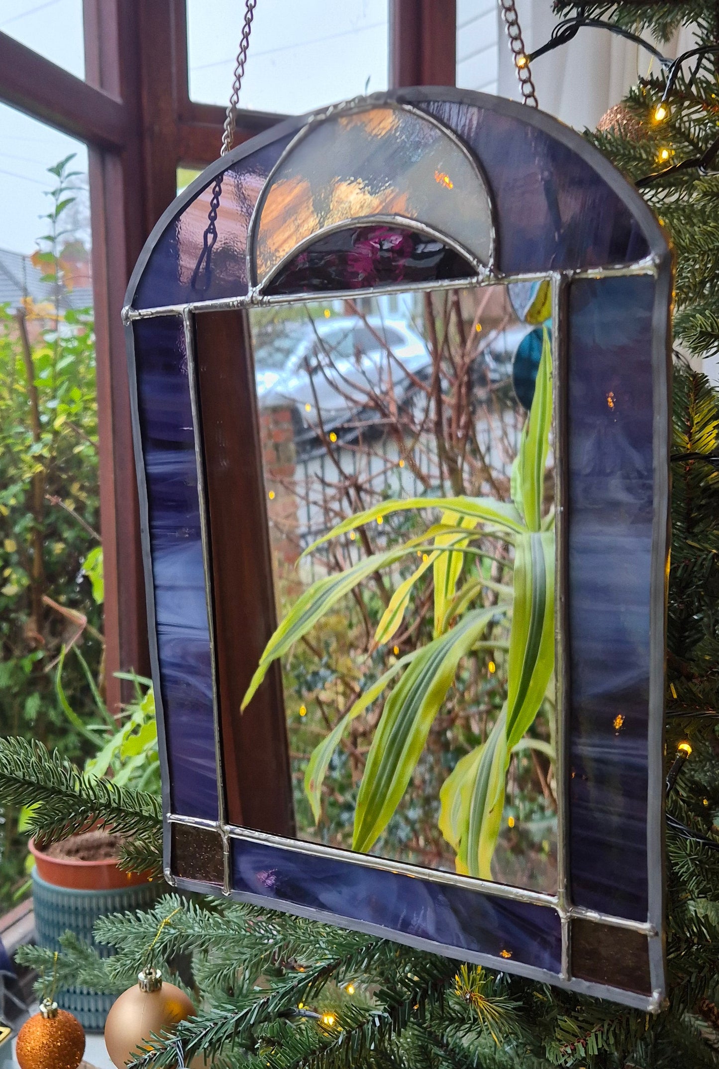 Purple Crescent Moon Mirror
