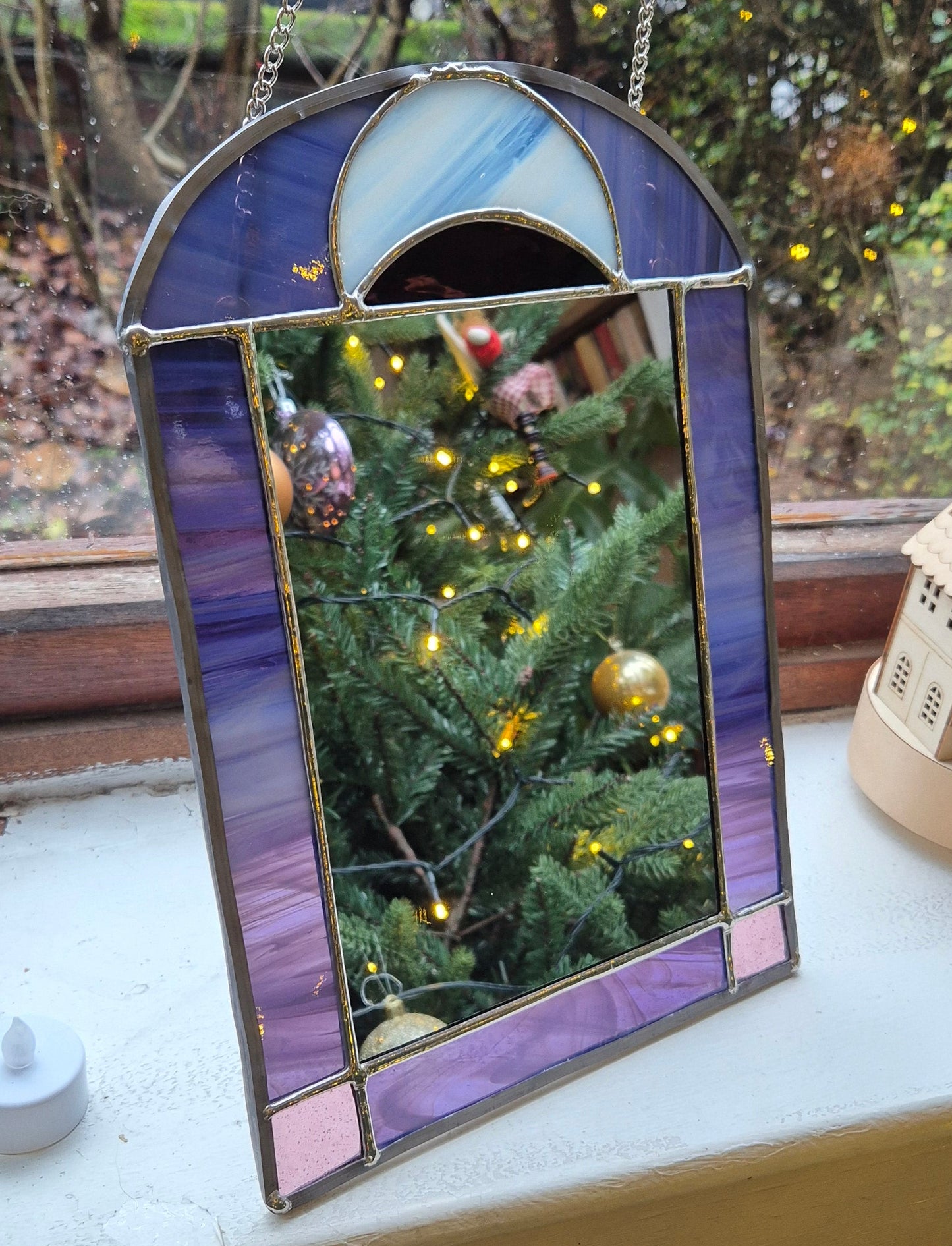 Purple Crescent Moon Mirror