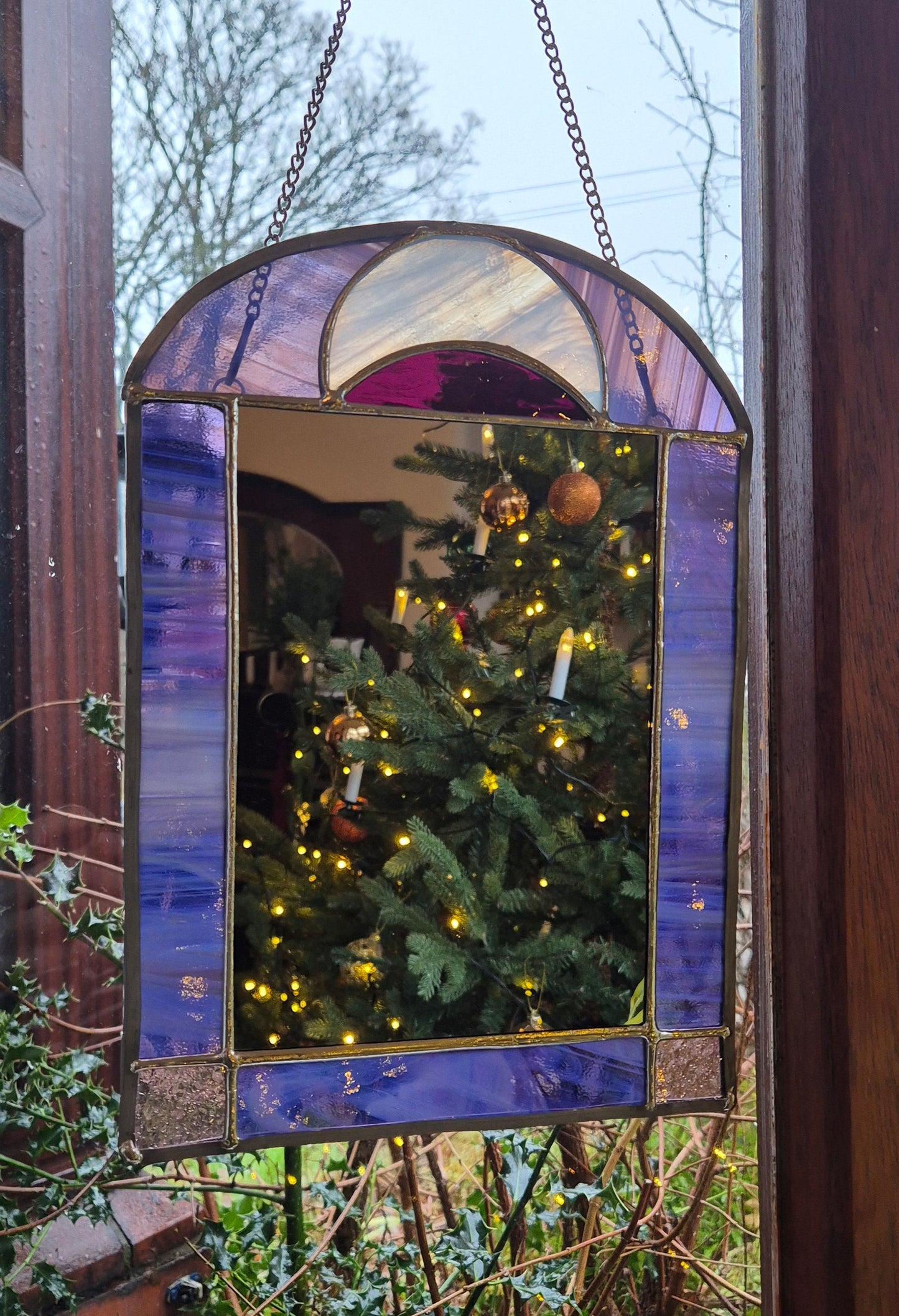 Purple Crescent Moon Mirror