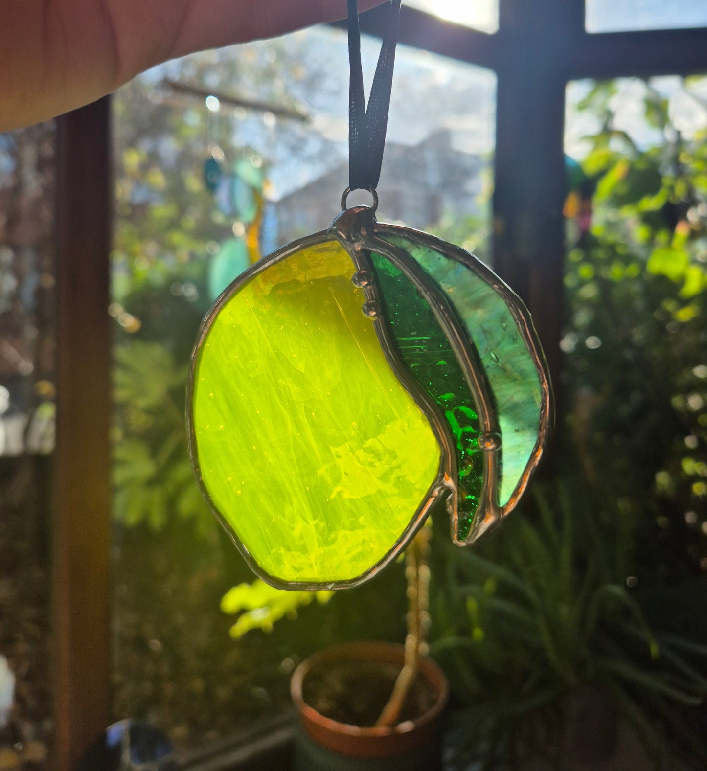 Lemon Stained Glass Hanging - Small