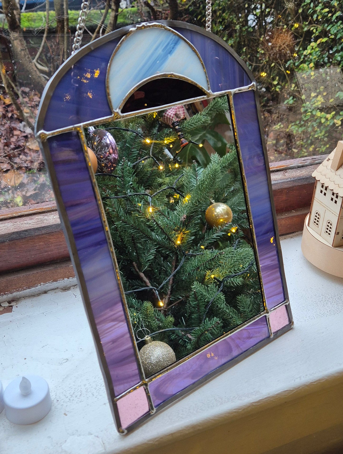 Purple Crescent Moon Mirror