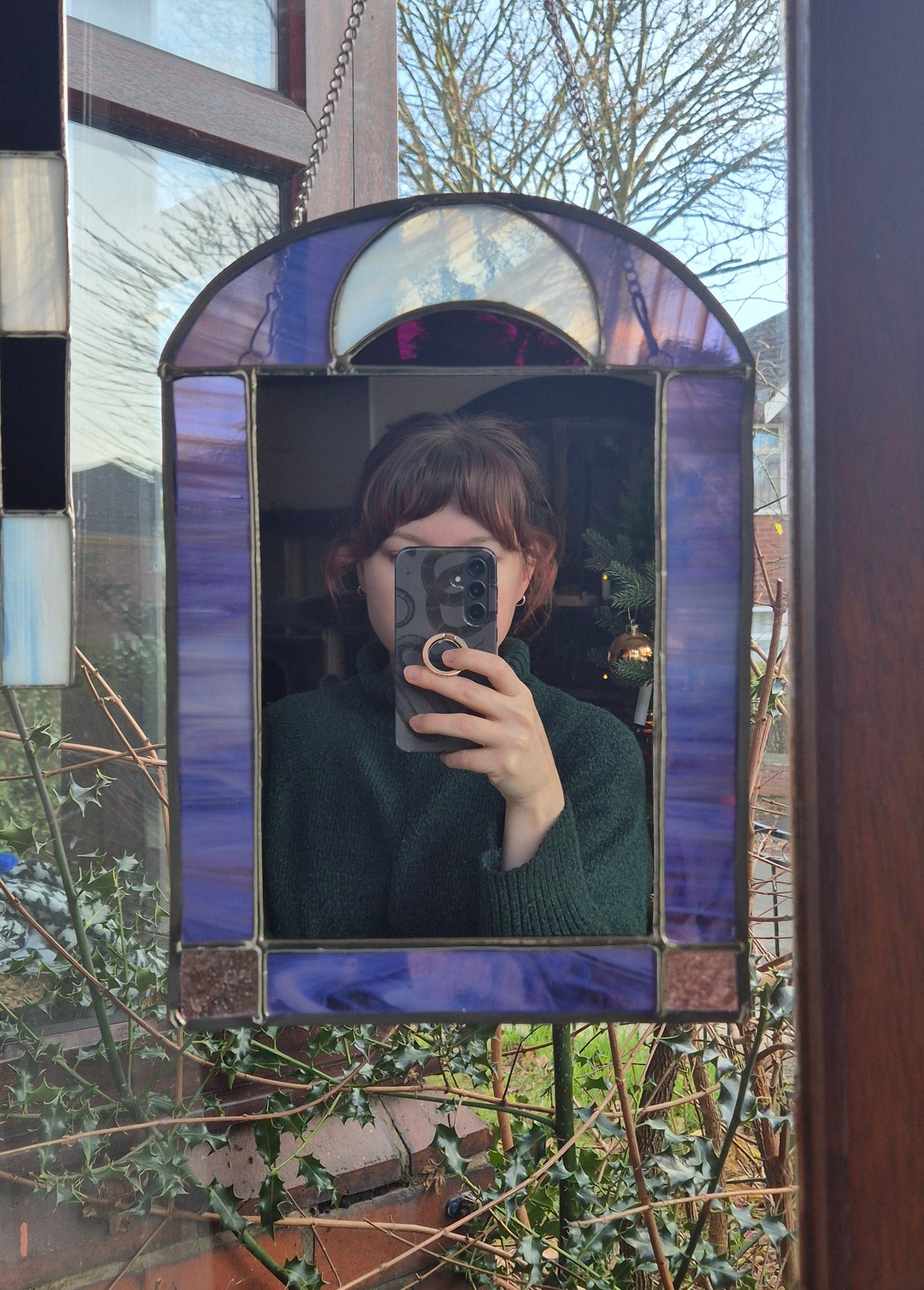 Purple Crescent Moon Mirror