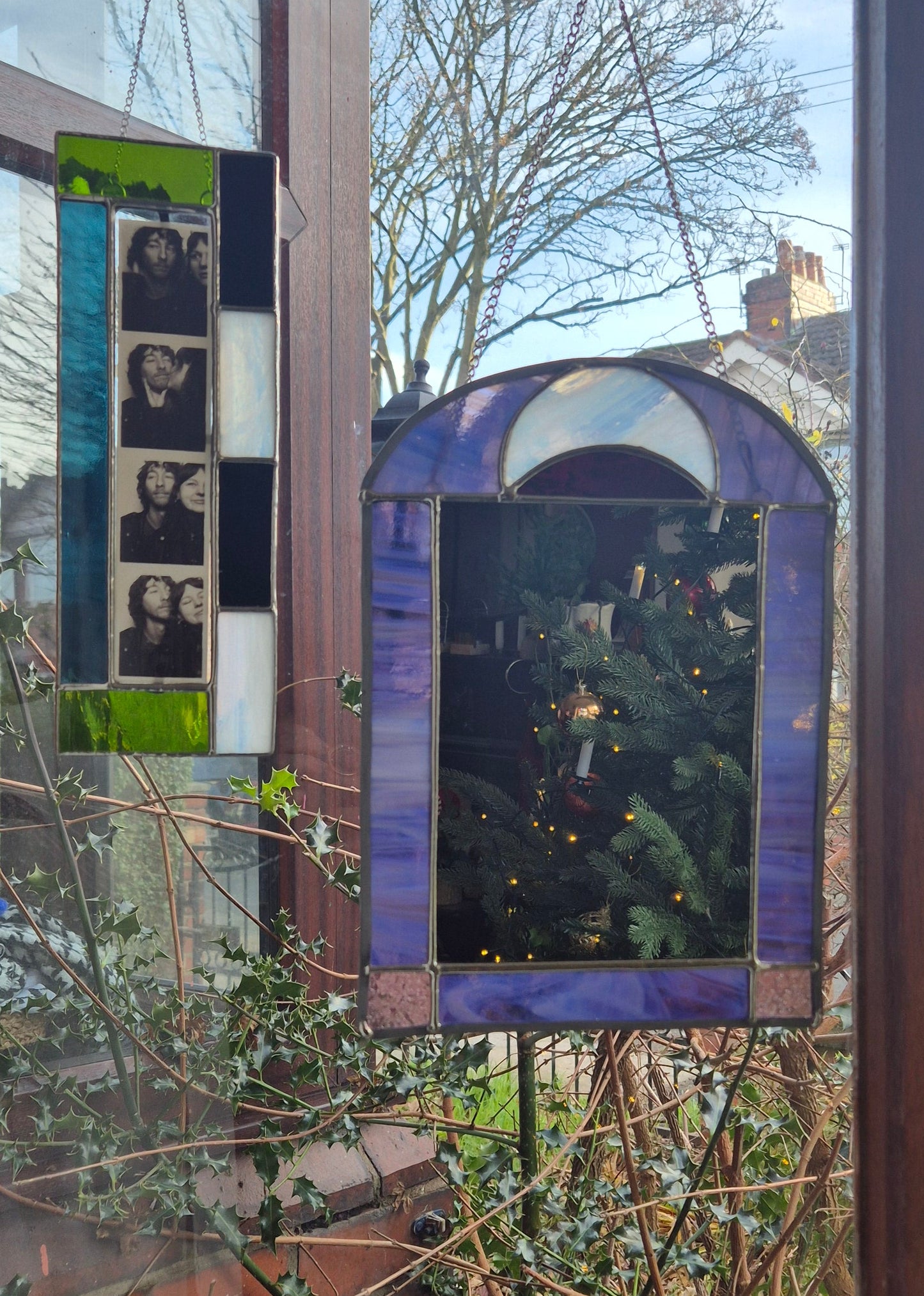 Purple Crescent Moon Mirror