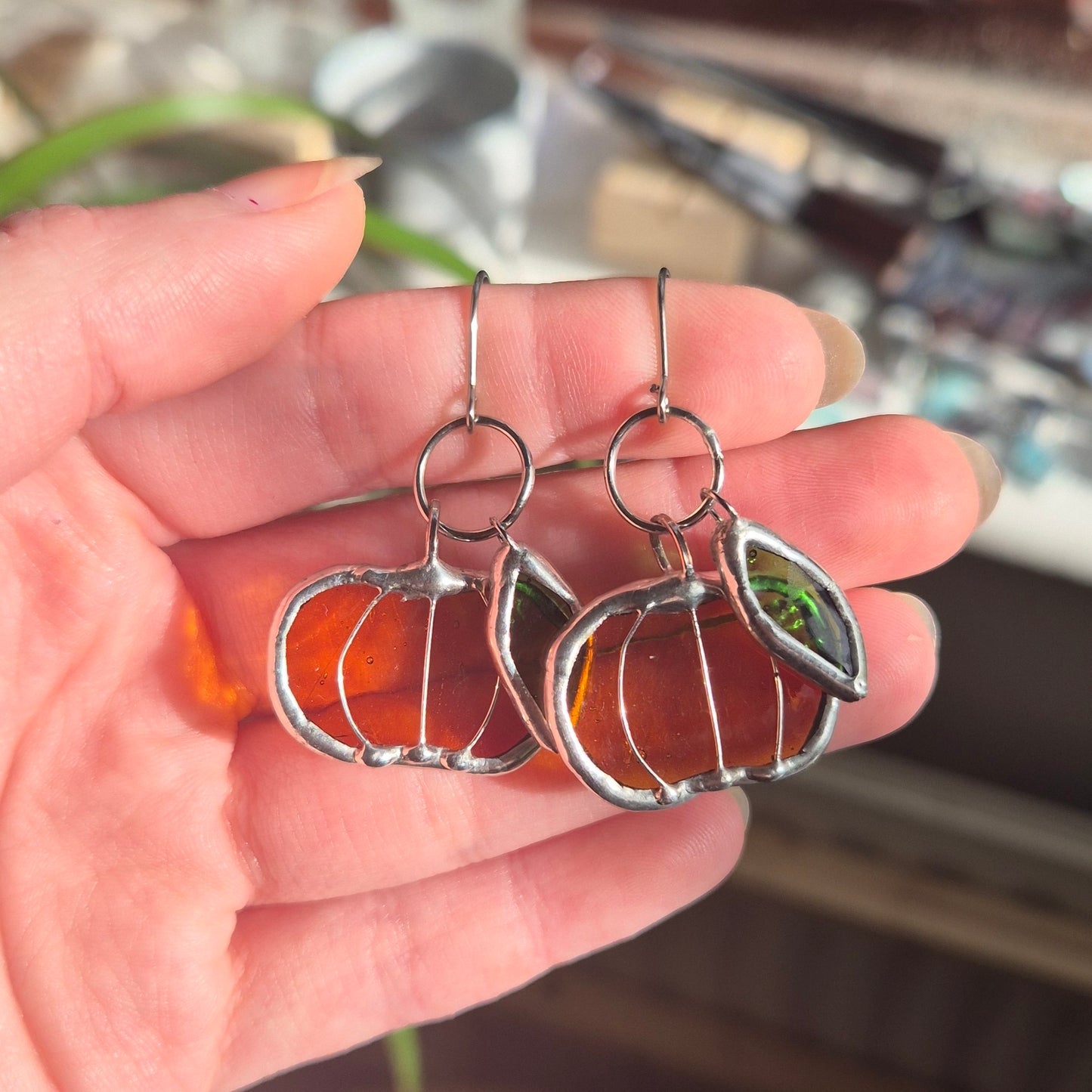 Pumpkin Leaf Earrings