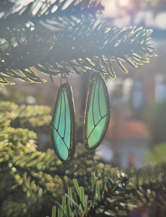 Blue Wispy Wing Earrings