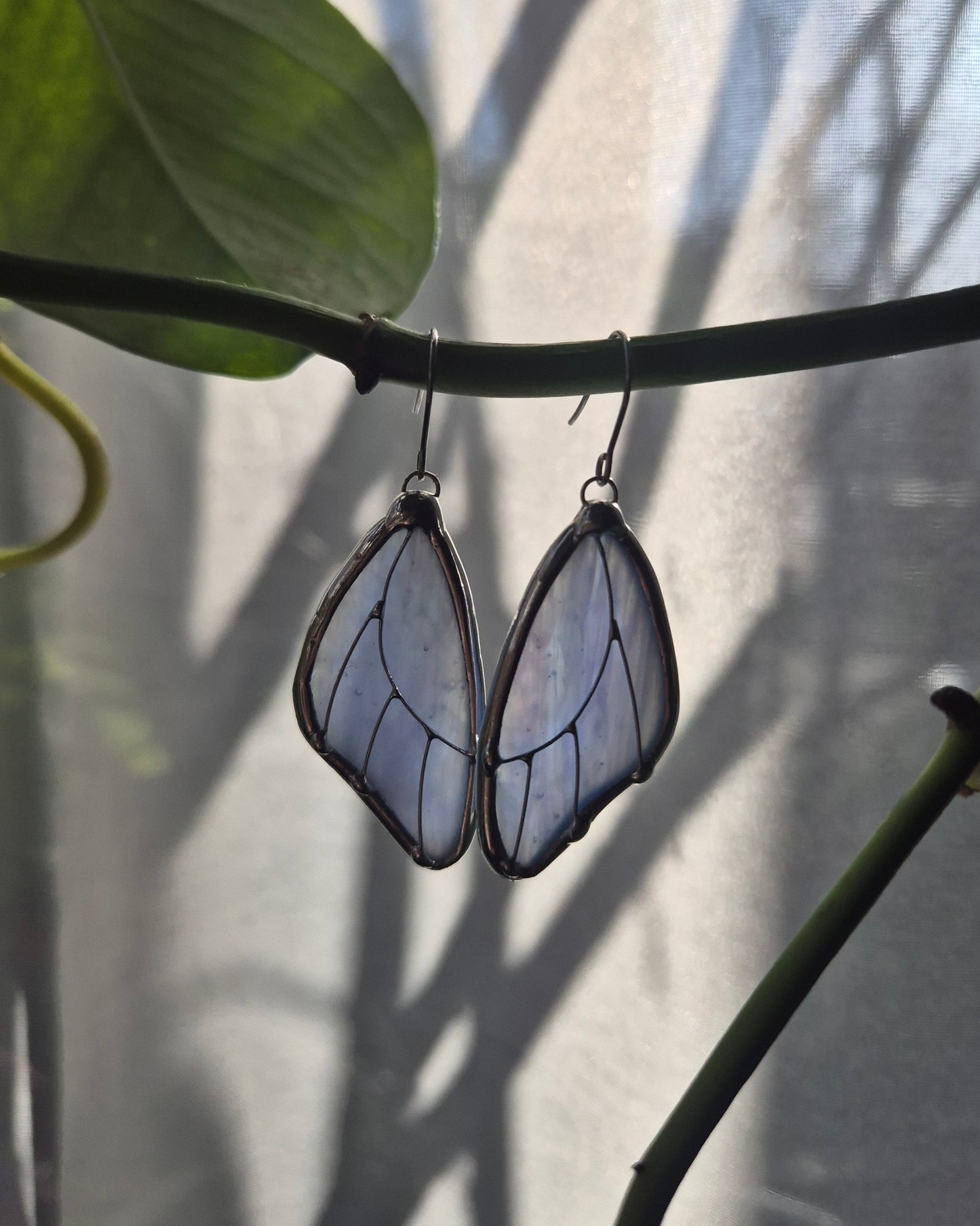 Baby Blue Iridescent Butterfly Wing Earrings